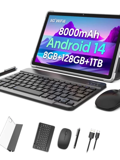 Android 14 tablet, with keyboard, mouse, protective case, stylus, 8(4+4) GB+128GB, octa-core processor, GMS certification